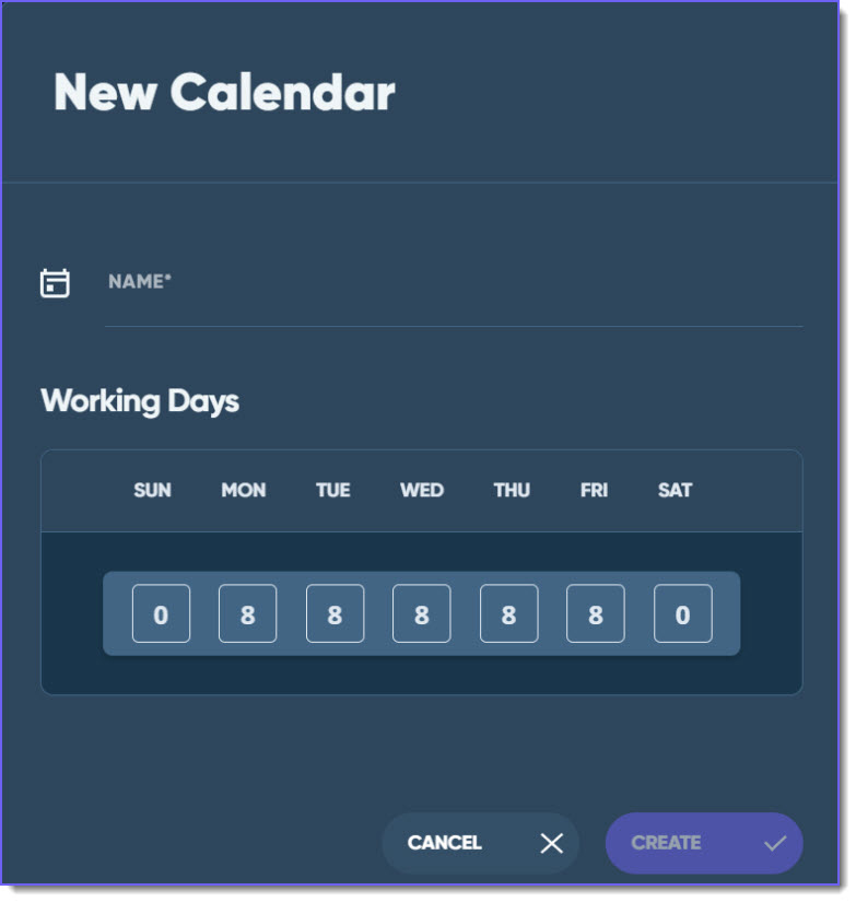 Adding a Work Calendar